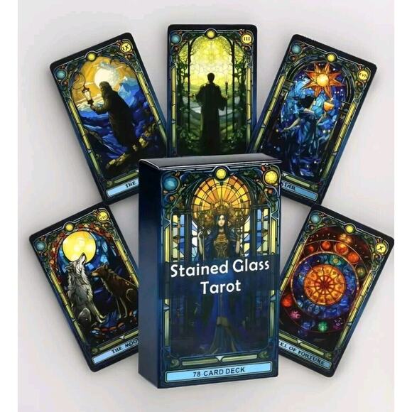 Stained Glass Tarot Cards, Fairy Tarot Cards 78 Card Deck Sealed New Excellent - Picture 1 of 6